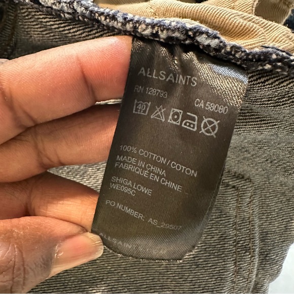 AllSaints LOWE Denim Cutoff Jean Shorts Low Rise Hot Pants, Size 26 - Picture 8 of 14